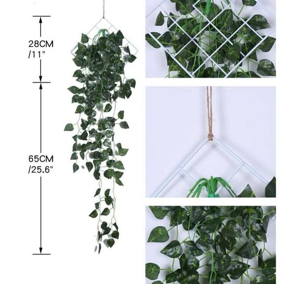 2Pack Artificial Vine Wall Hanging With Metal Frame - Picture 3 of 9